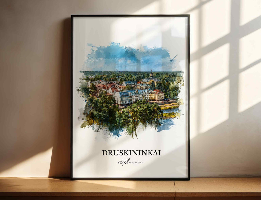Druskininkai, Lithuania – Watercolor Art Print