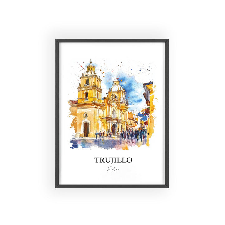 Trujillo Peru Wall Art, Department of La Libertad, Peru Watercolor Art, Trujillo Peru Gift, Travel Print, Travel Poster, Housewarming Gift