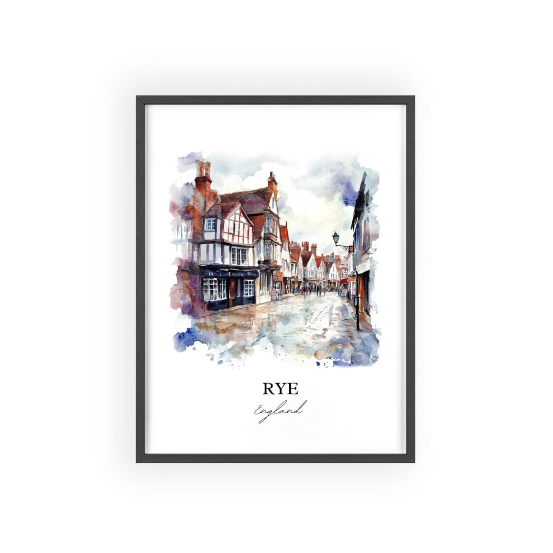 Rye England Wall Art, Rye Print, East Sussex Watercolor, Rye England Gift, Travel Print, Travel Poster, Housewarming Gift