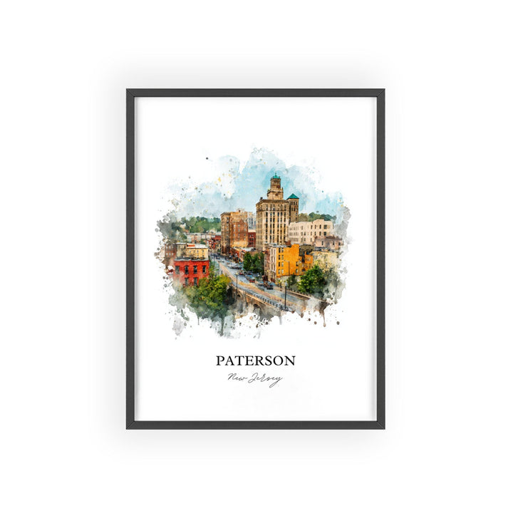 Paterson NJ Wall Art, Paterson Print, New Jersey Watercolor Art, North Jersey Gift, Travel Print, Travel Poster, Housewarming Gift