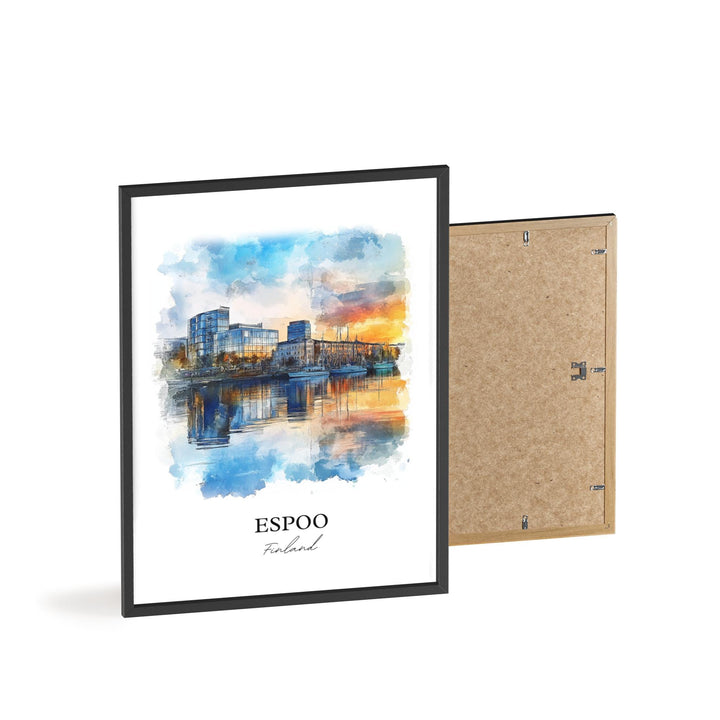 Espoo Wall Art, Espoo Print, Finland Watercolor Art, Espoo Finland Gift, Travel Print, Travel Poster, Housewarming Gift