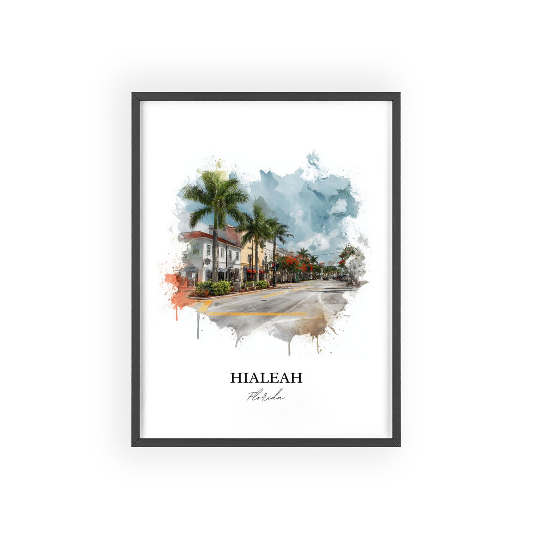 Hialeah, Florida – Watercolor Art Print