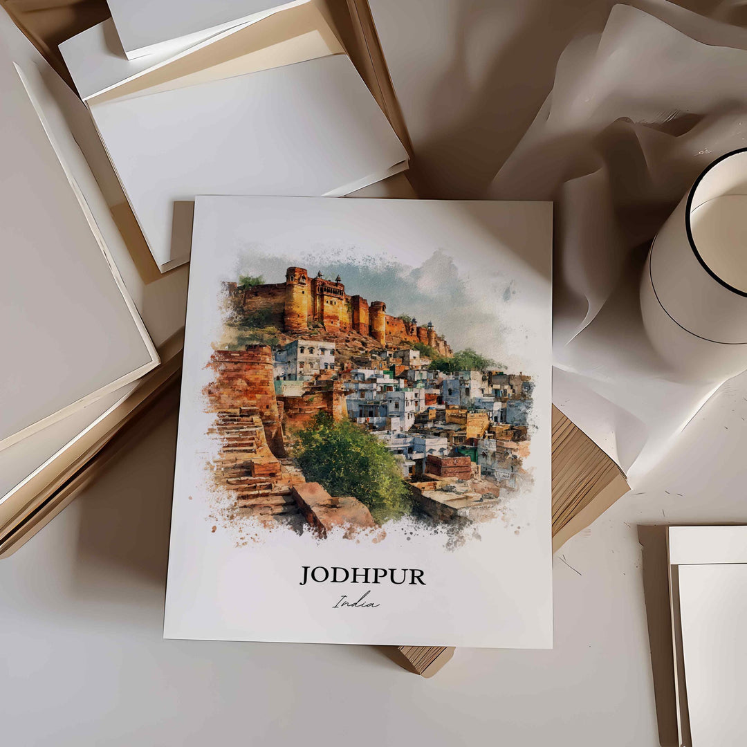 Jodhpur, India – Watercolor Art Print