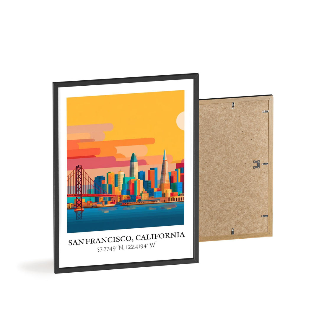 San Francisco Art, San Fran Retro Travel Art, San Fran Decor, San Francisco Gift, California Travel Art, Travel Prints, Housewarming Gift