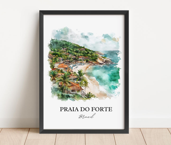 Praia Do Forte, Brazil – Watercolor Art Print