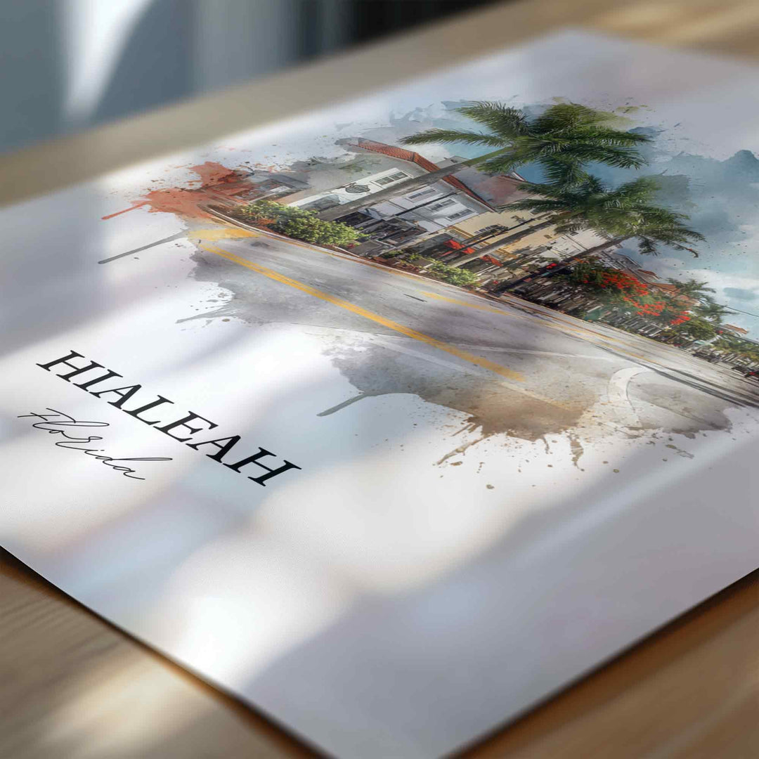 Hialeah, Florida – Watercolor Art Print