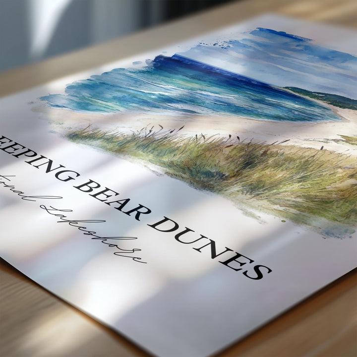 Sleeping Bear Dunes Art, Manitou islands Print, Michigan Artwork, Sleeping Bear Dunes Gift, Travel Print, Travel Poster, Housewarming Gift