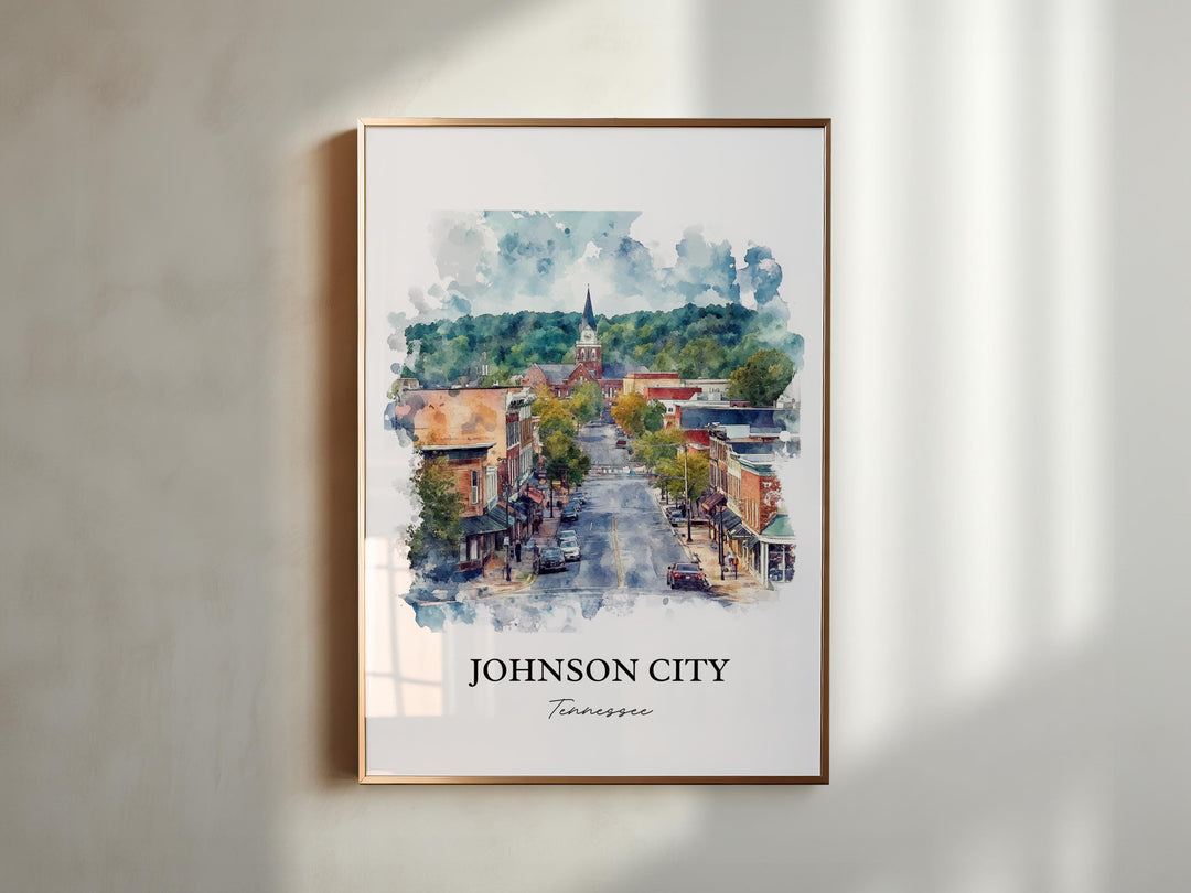 Johnson City TN Wall Art, Winged Deer Park Print, Tennessee Artwork, Johnson City Gift, Travel Print, Travel Poster, Housewarming Gift