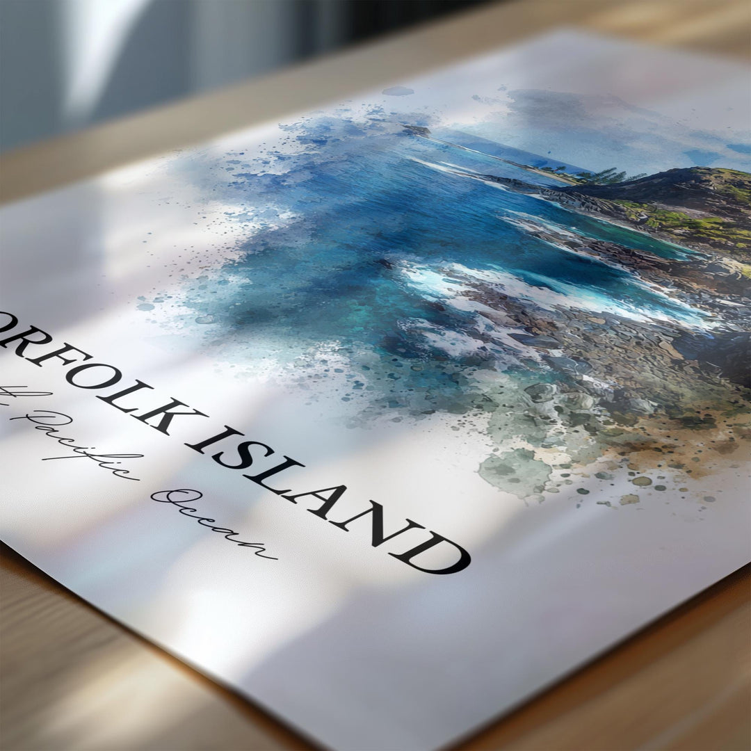 Norfolk Island, Oceania – Watercolor Art Print