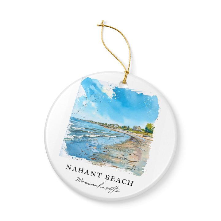Nahant Beach Ornament: Unique Nahant Beach Souvenir, Massachusetts Xmas Decor, and Authentic Nahant Beach Gift