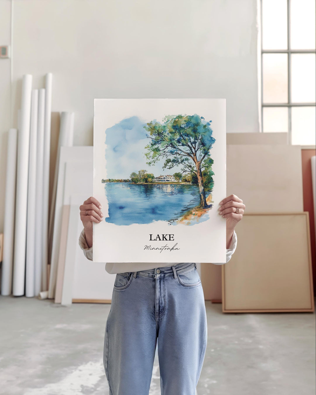 Lake Minnetonka Wall Art, Minneapolis Print, Minnesota Watercolor Art, Lake Minnetonka Gift, Travel Print, Travel Poster, Housewarming Gift