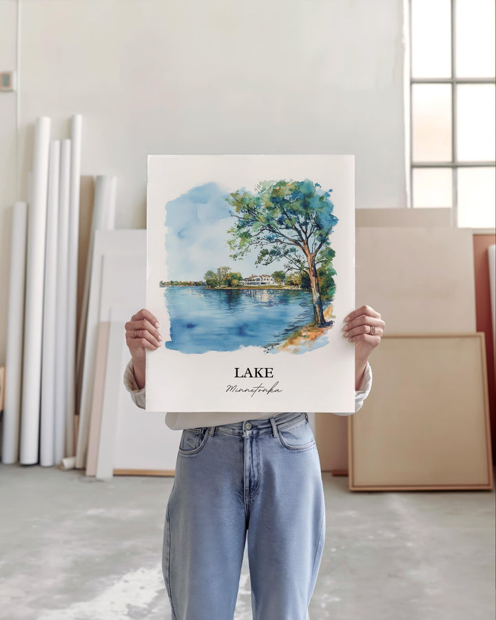 Lake Minnetonka Wall Art, Minneapolis Print, Minnesota Watercolor Art, Lake Minnetonka Gift, Travel Print, Travel Poster, Housewarming Gift