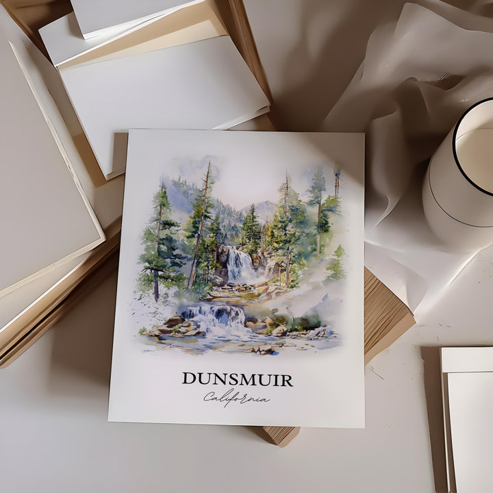 Dunsmuir Wall Art, Siskiyou County Print, Shasta-Trinity Forest Art, Dunsmuir CA Gift, Travel Print, Travel Poster, Housewarming Gift