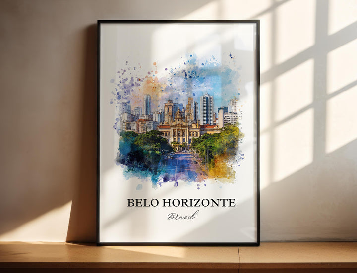 Belo Horizonte, Brazil – Watercolor Art Print