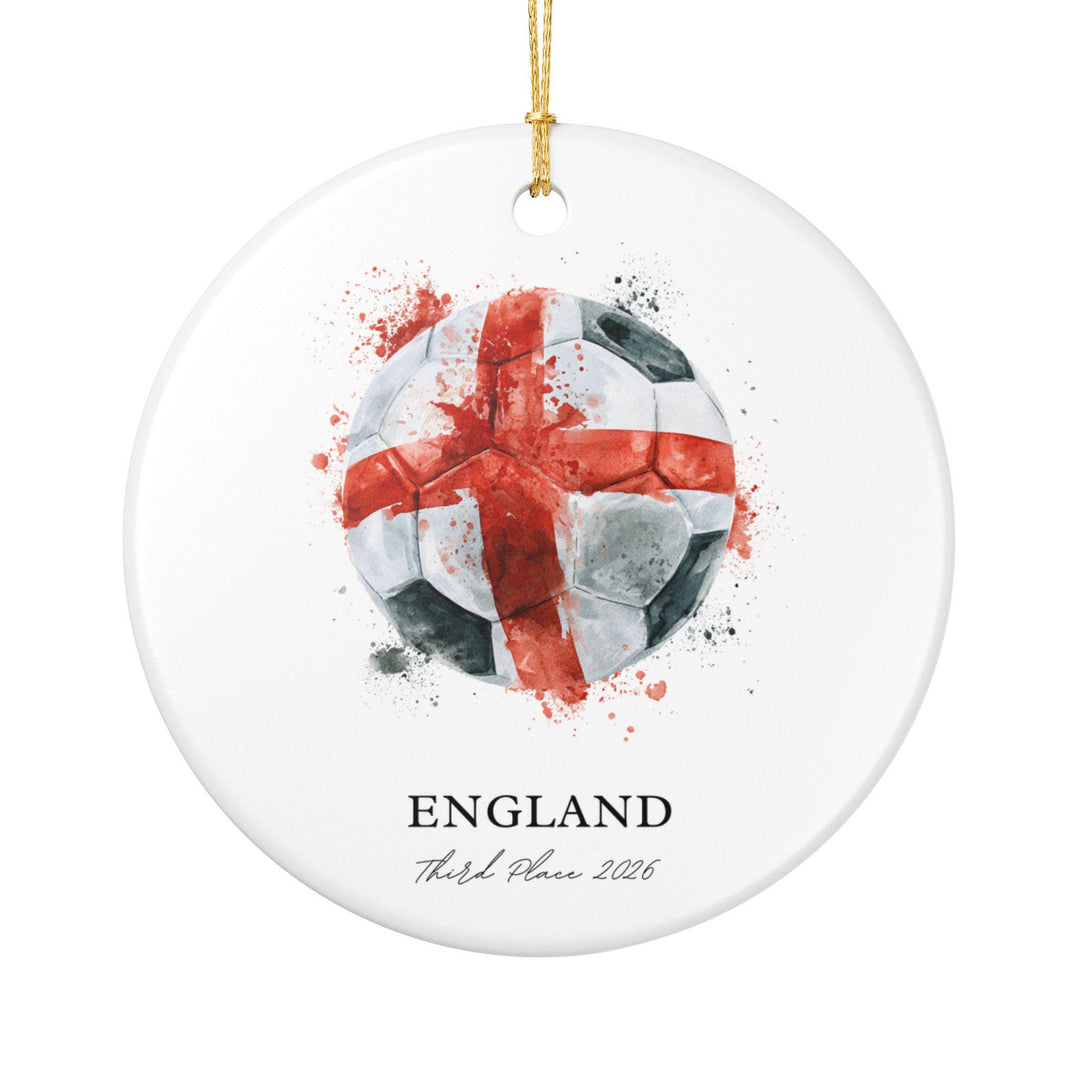 England Soccer Ornament 2026 | Third Place Football Fan Keepsake, England Christmas Ornament