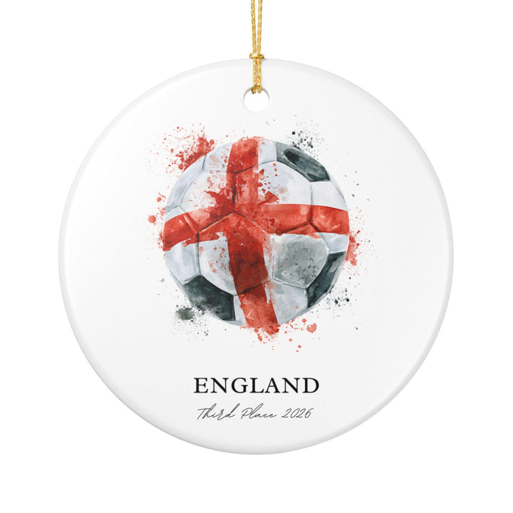 England Soccer Ornament 2026 | Third Place Football Fan Keepsake, England Christmas Ornament