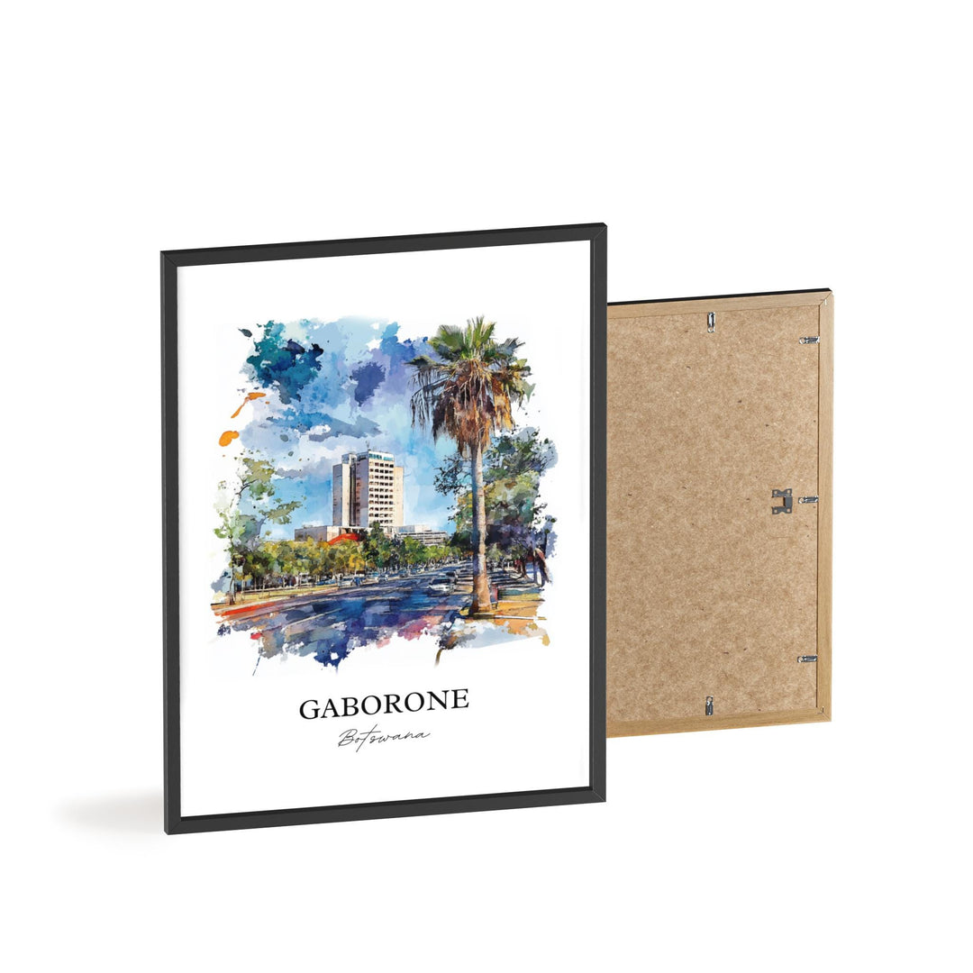 Gaborone, Botswana – Watercolor Art Print