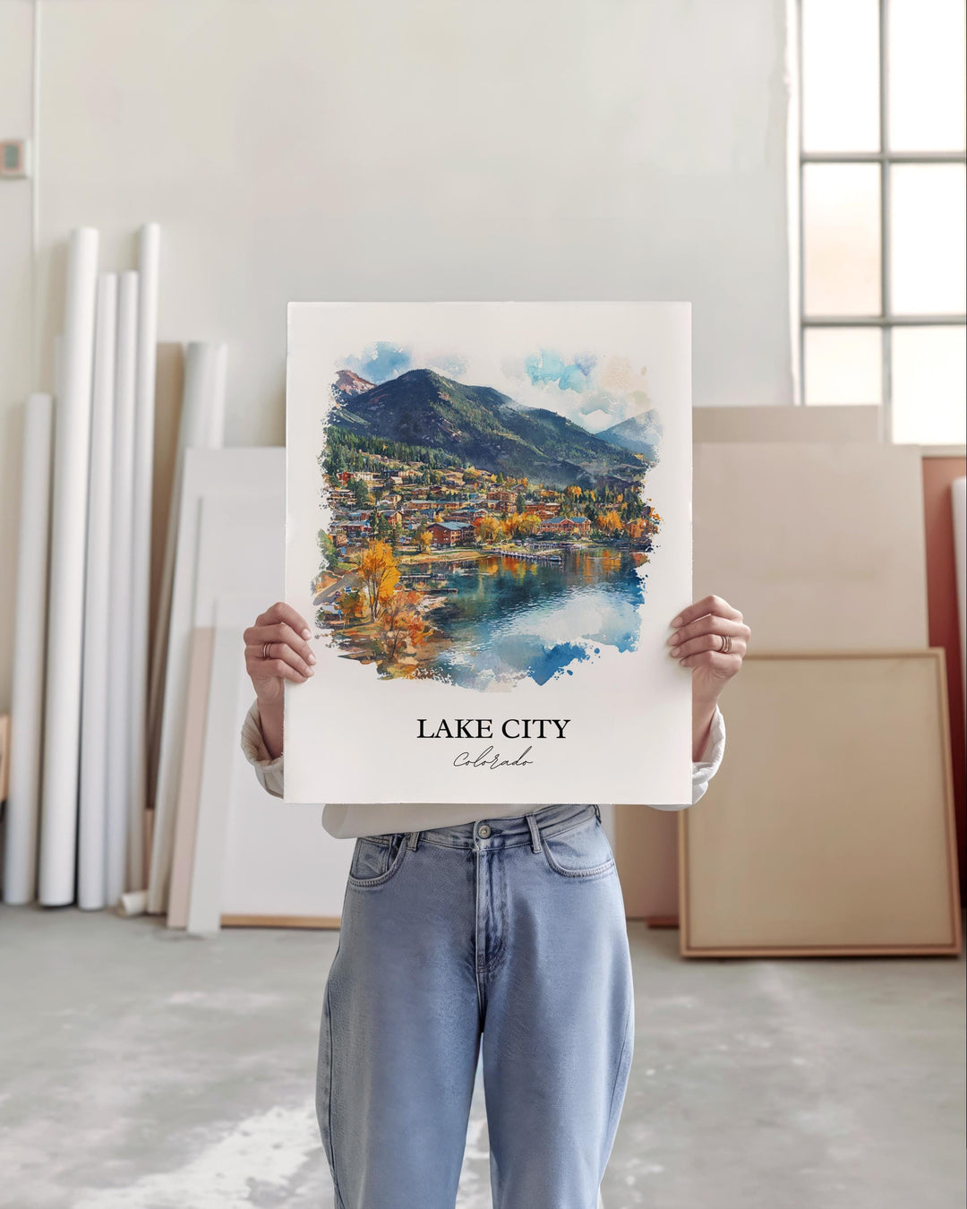 Lake City CO Wall Art, Hinsdale County Print, Colorado Watercolor Art, Lake City Gift, Travel Print, Travel Poster, Housewarming Gift