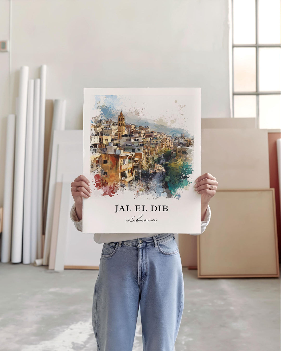 Jal El Dib Wall Art, Beirut Lebanon Print, Jal El Dib Watercolor Art, Lebanon Gift, Travel Print, Travel Poster, Housewarming Gift