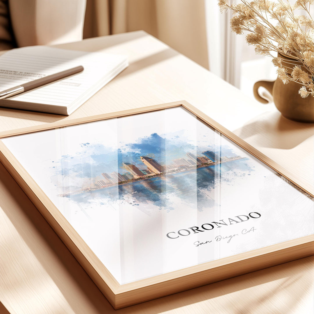 Coronado, California – Watercolor Art Print