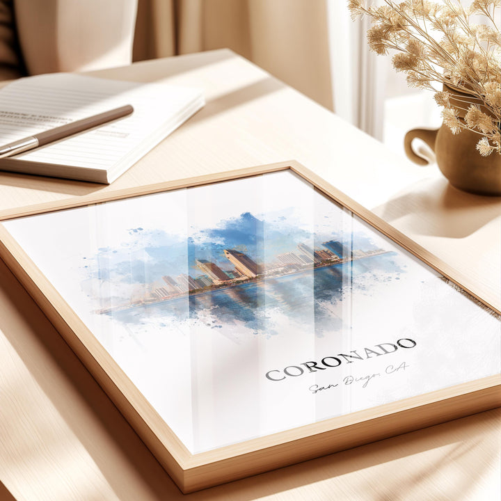 Coronado, California – Watercolor Art Print