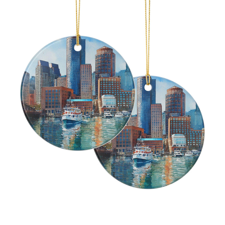 Boston MA Ornament: Unique Boston Souvenir, Boston MA Xmas Decor, and Authentic Boston Harbor Gift