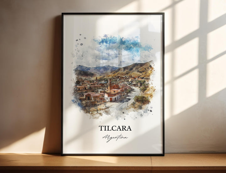 Tilcara Wall Art, Tilcara Agrentina Print, Argentina Watercolor Art, Tilcara Gift, Travel Print, Travel Poster, Housewarming Gift