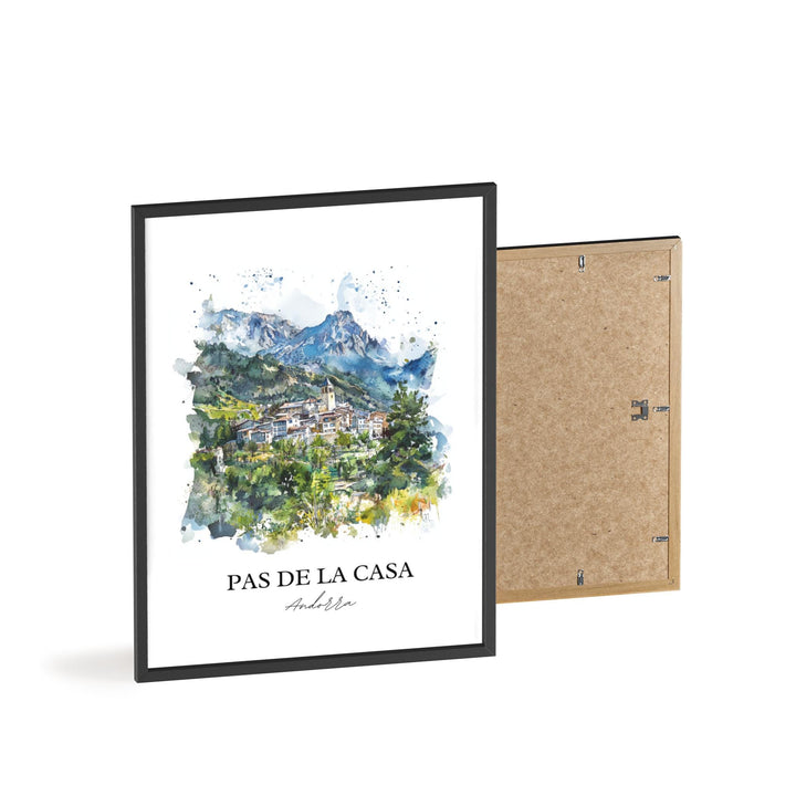 Pas de la Casa Wall Art, Pyrenees Print, Andorra Watercolor Art, Pas de la Casa Gift, Travel Print, Travel Poster, Housewarming Gift