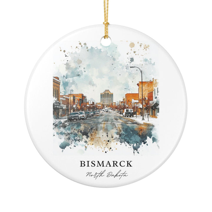 Bismarck ND Ornament: Unique Bismarck Souvenir, Bismarck Xmas Decor, and Authentic Bismarck North Dakota Gift