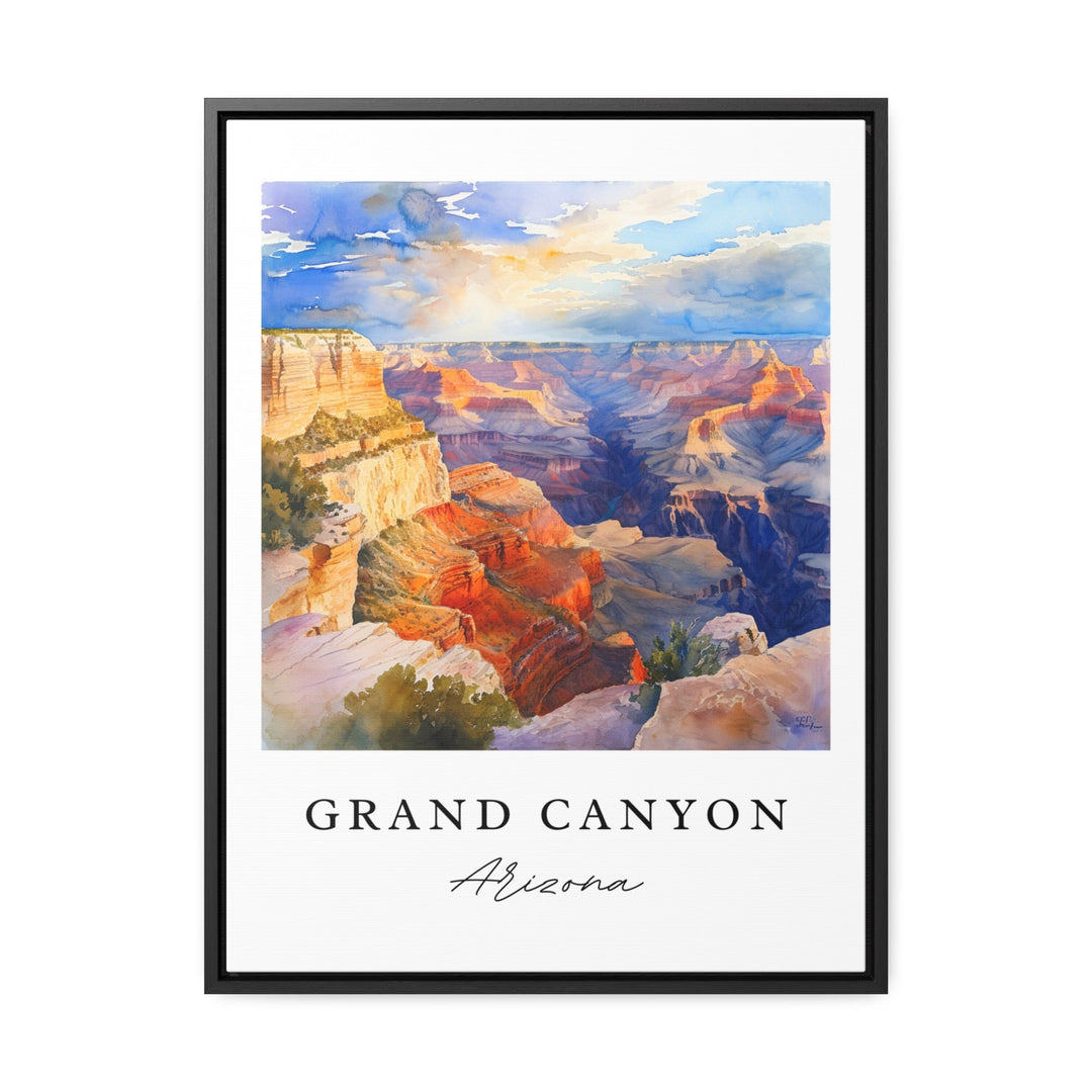 Grand Canyon traditional travel art - Arizona, Grand Canyon print, Wedding gift, Birthday present, Custom Text, Perfect Gift