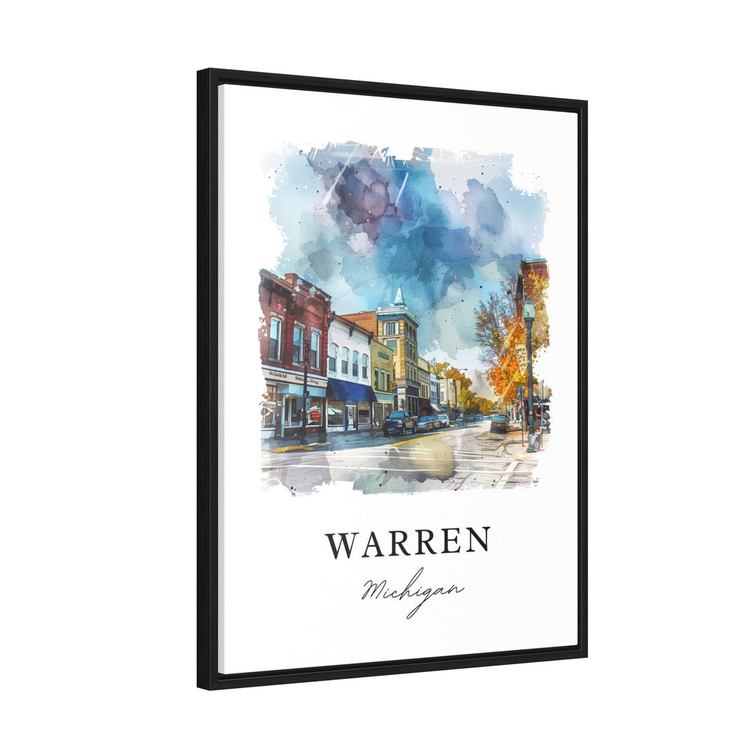 Warren Michigan Wall Art, Warren Print, Warren MI Watercolor Art, Macomb County MI Gift,