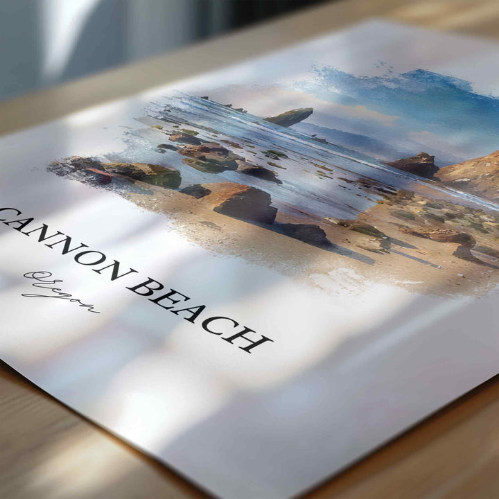 Cannon Beach, Oregon – Watercolor Art Print