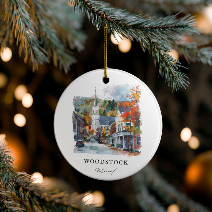 Woodstock VT Ornament: Unique Woodstock VT Souvenir, Vermont Xmas Decor, and Authentic Woodstock VT Gift