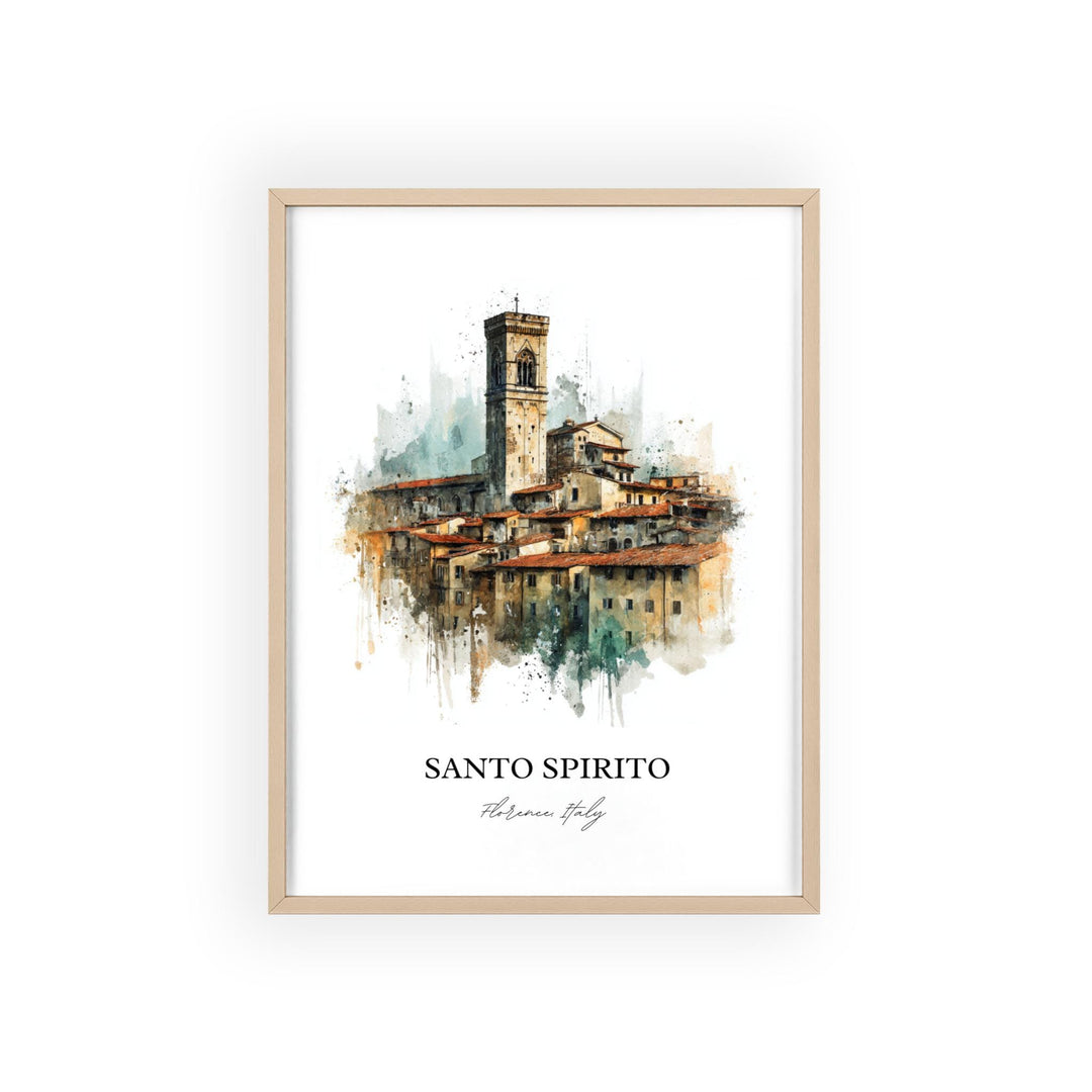 Santo Spirito, Florence Italy – Watercolor Art Print
