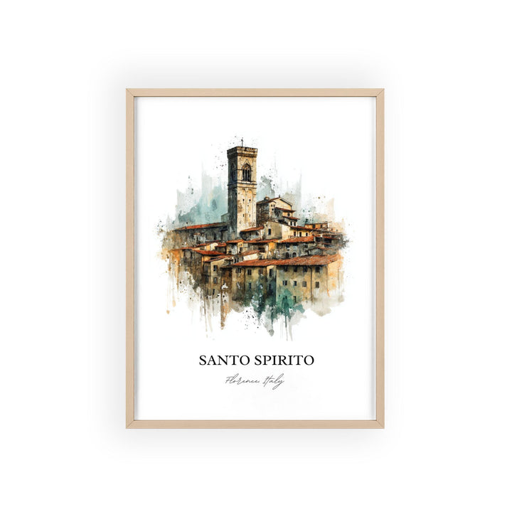 Santo Spirito, Florence Italy – Watercolor Art Print
