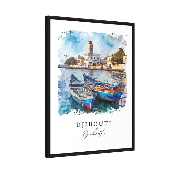 Djibouti watercolor travel art - Djibouti, Djibouti print, Wedding gift, Birthday present, Custom Text, Perfect Gift