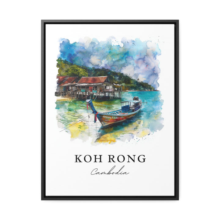 Koh Rong Wall Art, Koh Rong Print, Cambodia Watercolor Art, Koh Rong Cambodia Gift,