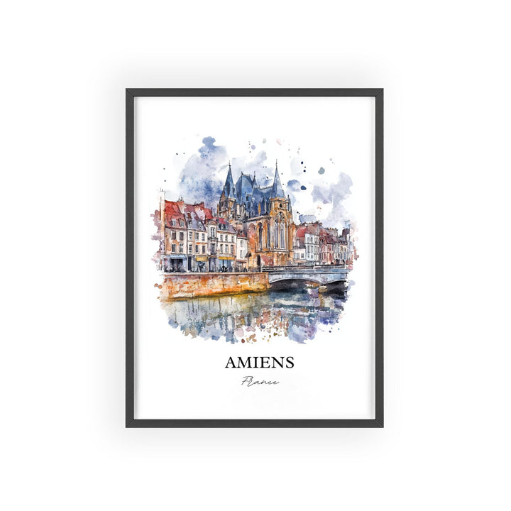 Amiens France Wall Art, Hauts-de-France Print, France Watercolor Art, Amiens France Gift, Travel Print, Travel Poster, Housewarming Gift