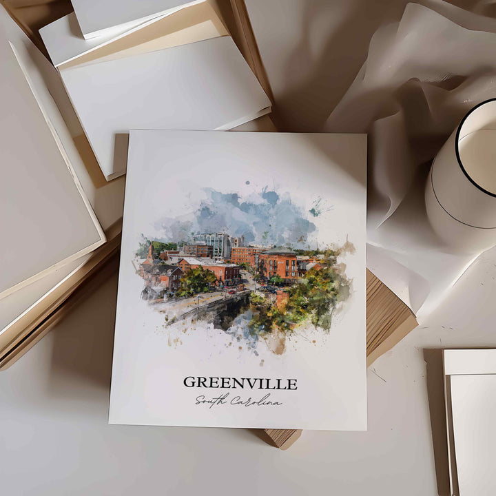 Greenville, South Carolina – Watercolor Art Print