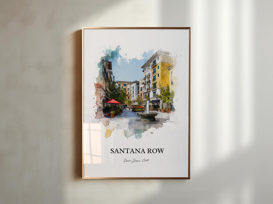 Santana Row, California – Watercolor Art Print