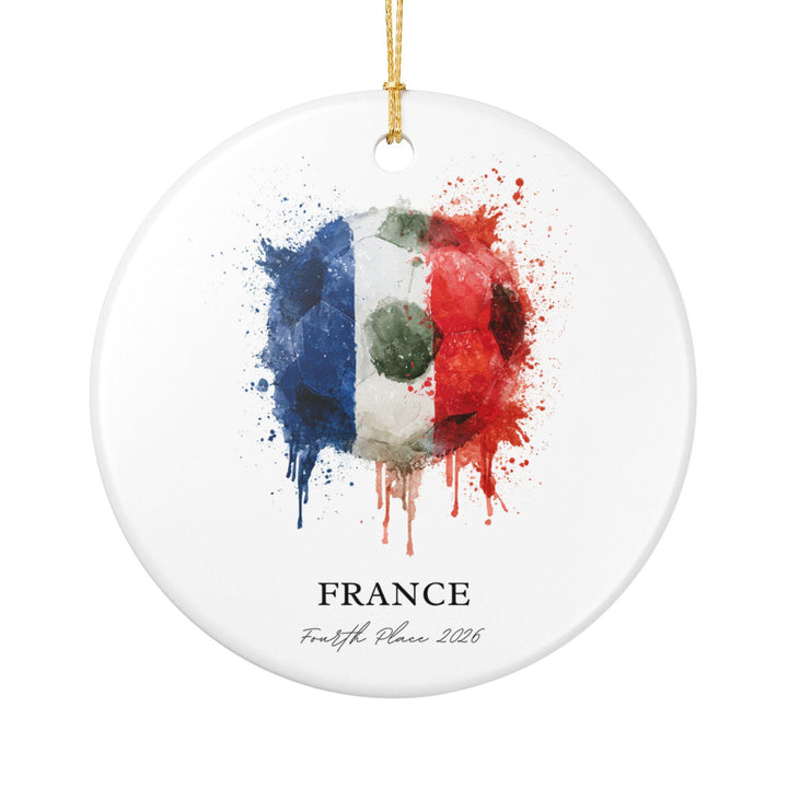 France Soccer Ornament 2026 | Fourth Place Football Fan Keepsake, France Christmas Ornament