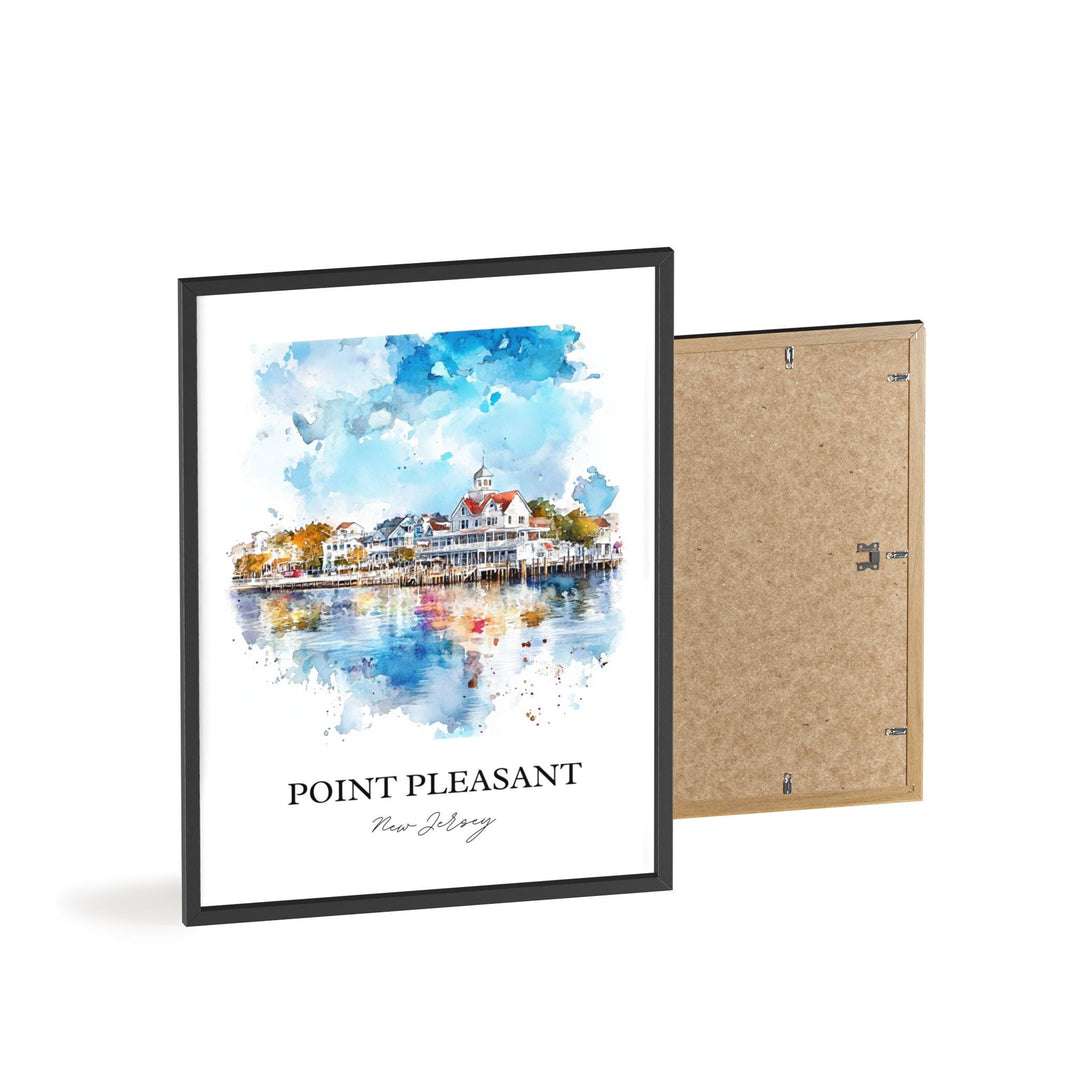 Point Pleasant Wall Art, Pt Pleasant Inlet Print, Jersey Shore Watercolor Art, NJ Beach Gift, Travel Print, Travel Poster, Housewarming Gift