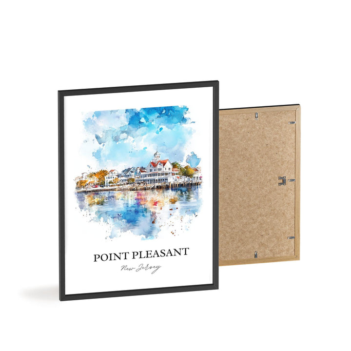 Point Pleasant Wall Art, Pt Pleasant Inlet Print, Jersey Shore Watercolor Art, NJ Beach Gift, Travel Print, Travel Poster, Housewarming Gift