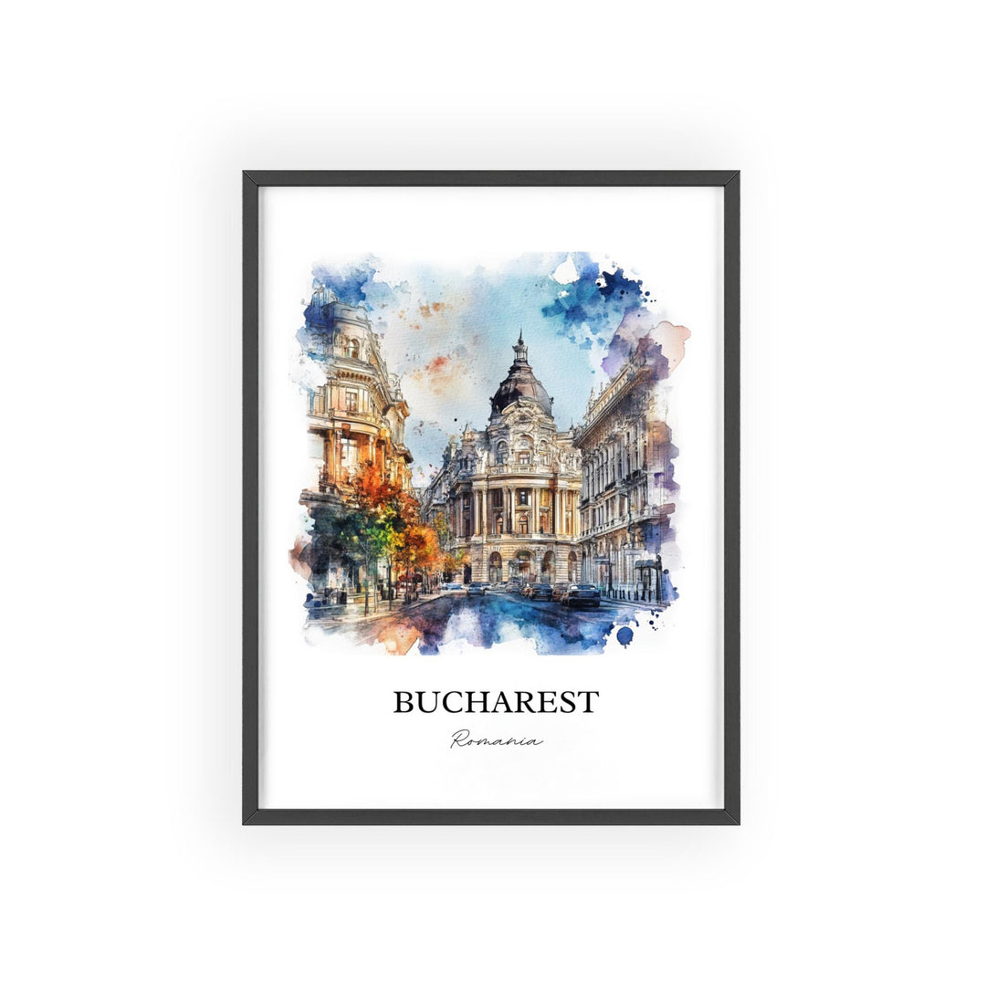 Bucharest Wall Art, Bucharest Print, Romania Watercolor Art, Bucharest Romania Gift, Travel Print, Travel Poster, Housewarming Gift