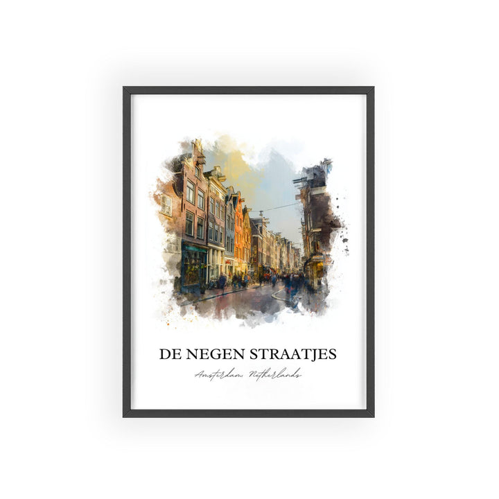 De Negen Straatjes Wall Art, Amsterdam Print, Amsterdam Art, Amsterdam Netherlands Gift, Travel Print, Travel Poster, Housewarming Gift