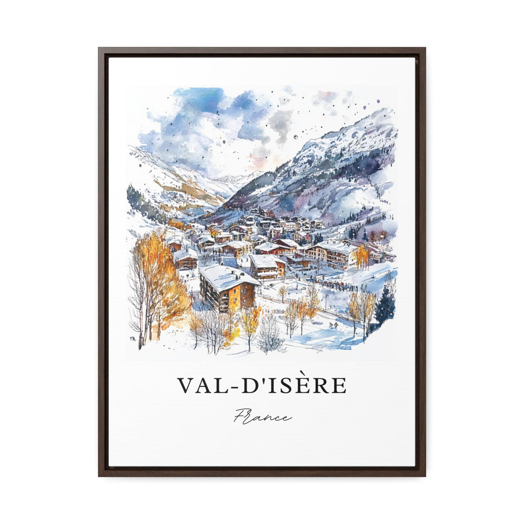 Val-d'Isère Wall Art, French Alps Print, Tignes Watercolor Art, Espace Killy Ski Gift, Travel Print, Travel Poster, Housewarming Gift