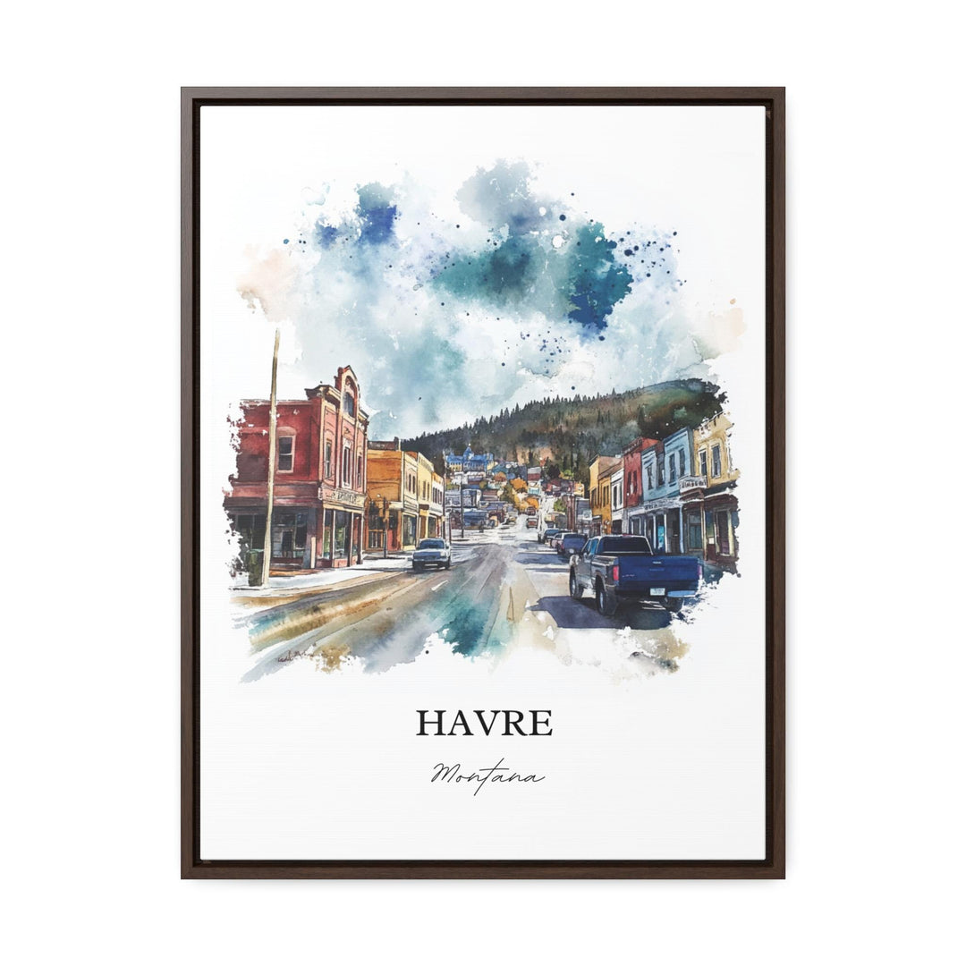 Havre MT Wall Art, Hill County Print, Montana Watercolor Art, Havre Montana Gift, Travel Print, Travel Poster, Housewarming Gift