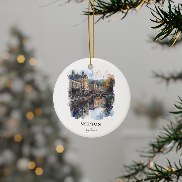 Skipton England Ornament: Unique Skipton Souvenir, Skipton Xmas Decor, and Authentic Skipton England Gift