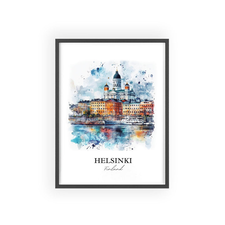 Helsinki Wall Art, Helsinki Print, Finland Watercolor Art, Helsinki Finland Gift, Travel Print, Travel Poster, Housewarming Gift