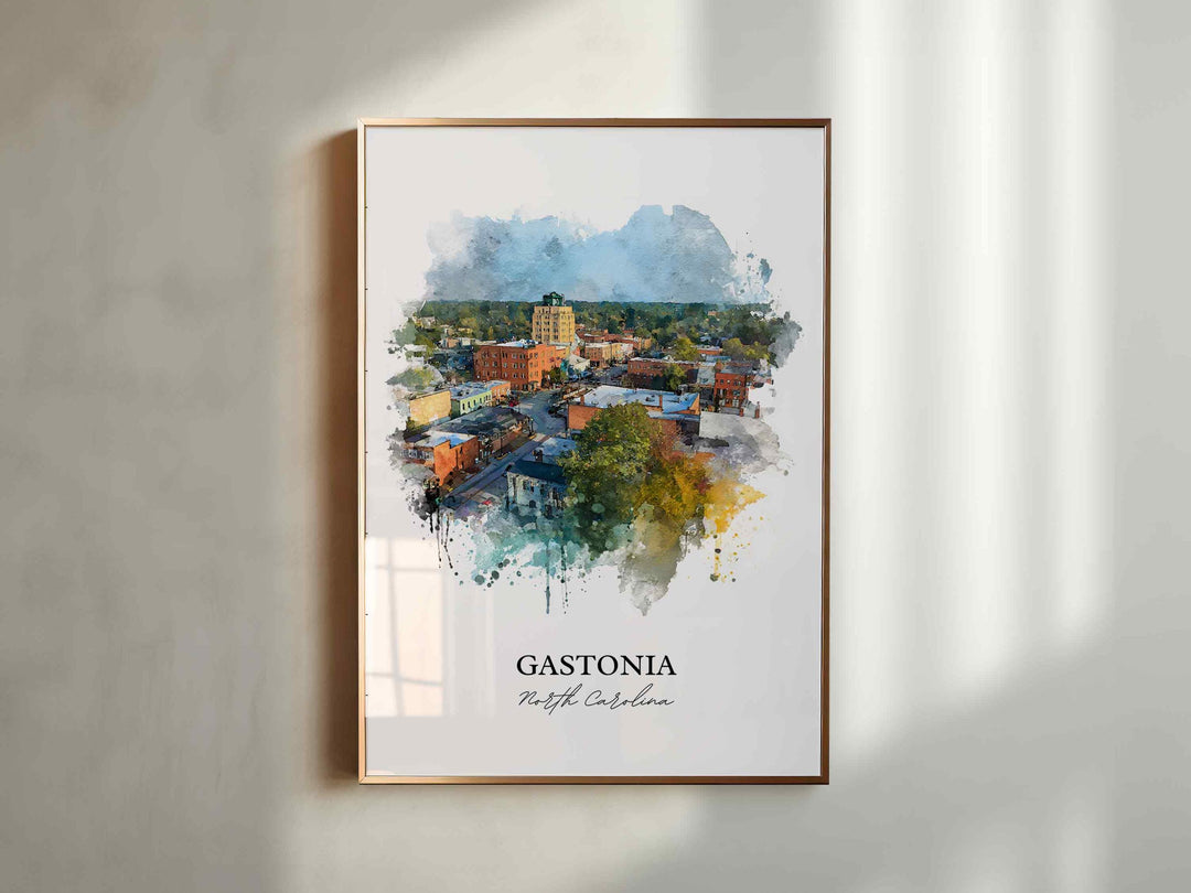 Gastonia, North Carolina – Watercolor Art Print